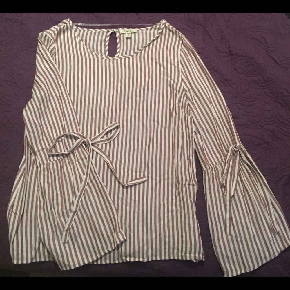 Bell Sleeve Shirt With Ties